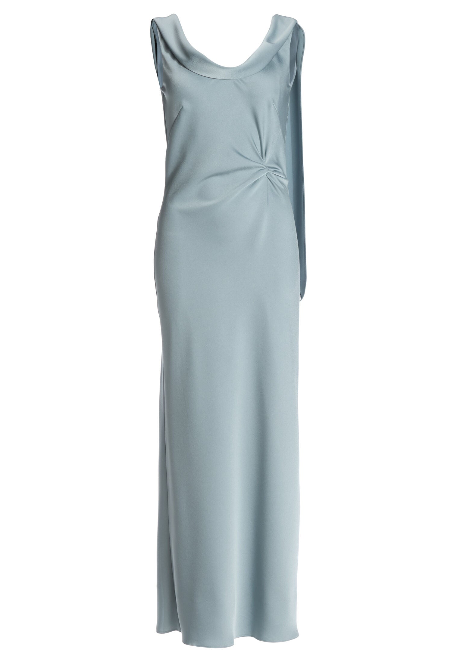 Slip Dress aus Satin mit drapiertem Kragen