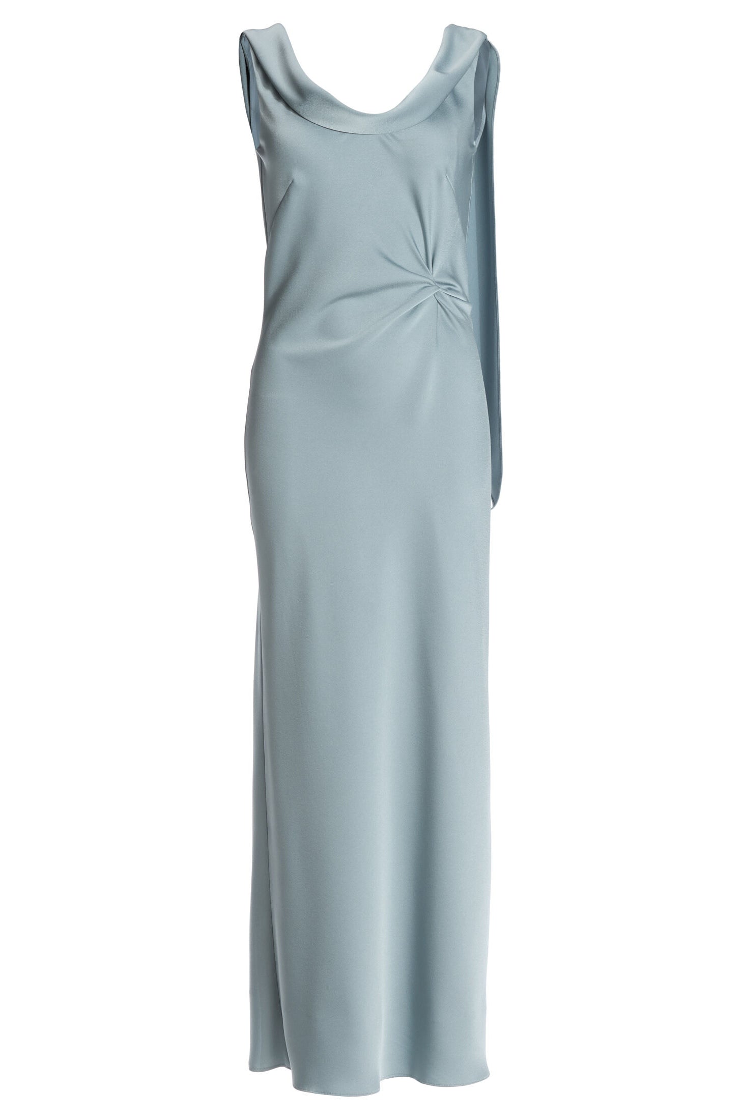Slip Dress aus Satin mit drapiertem Kragen