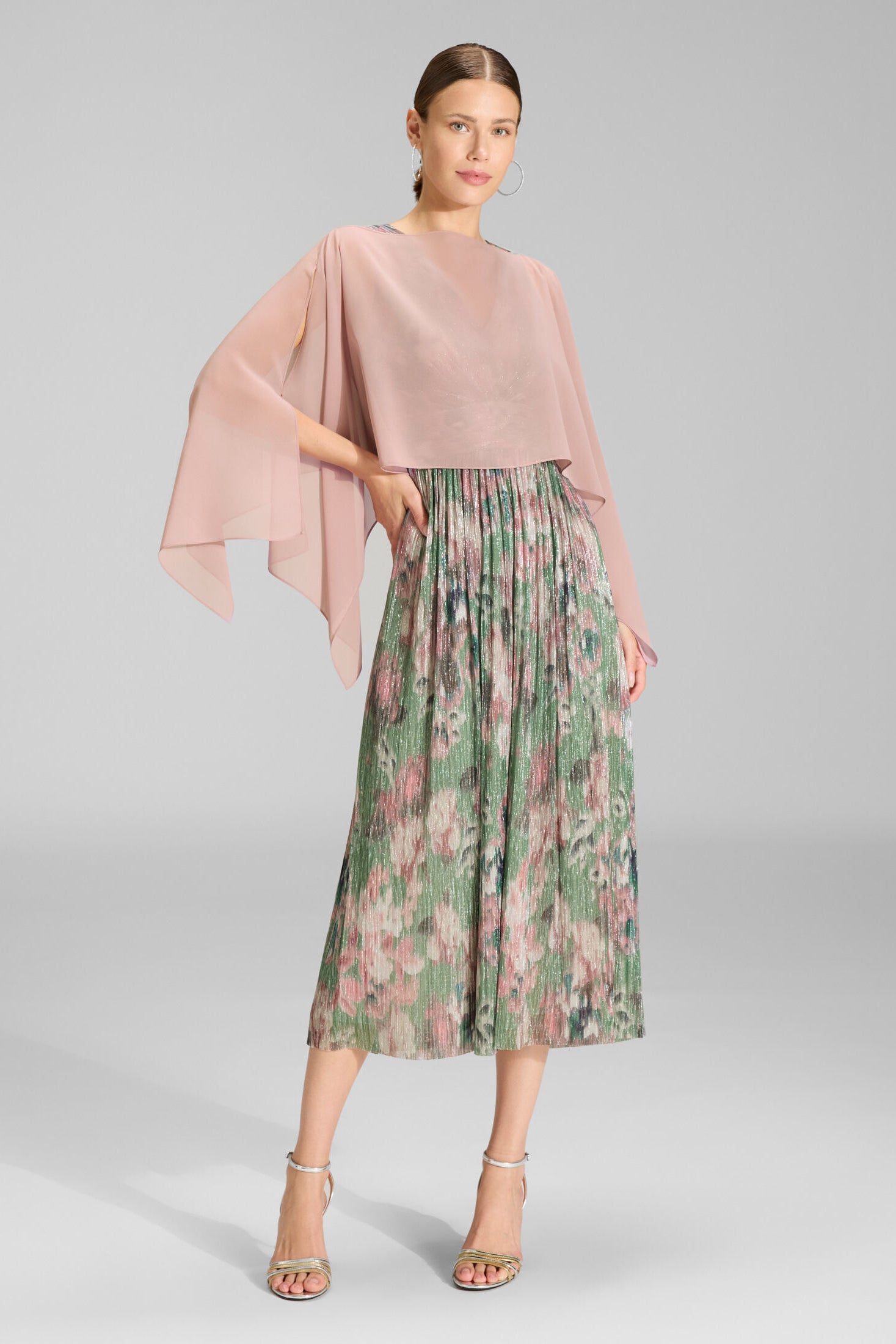 Schlupf-Stola aus Chiffon mit Ärmelschlitzen vintage pink