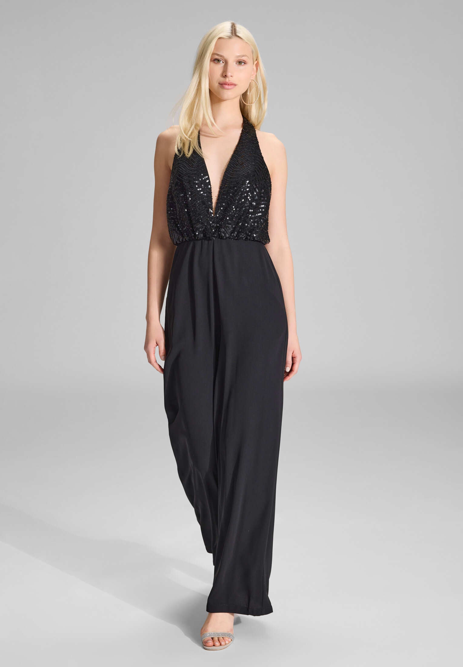 Jumpsuit mit besticktem Top aus Paillette black 32
