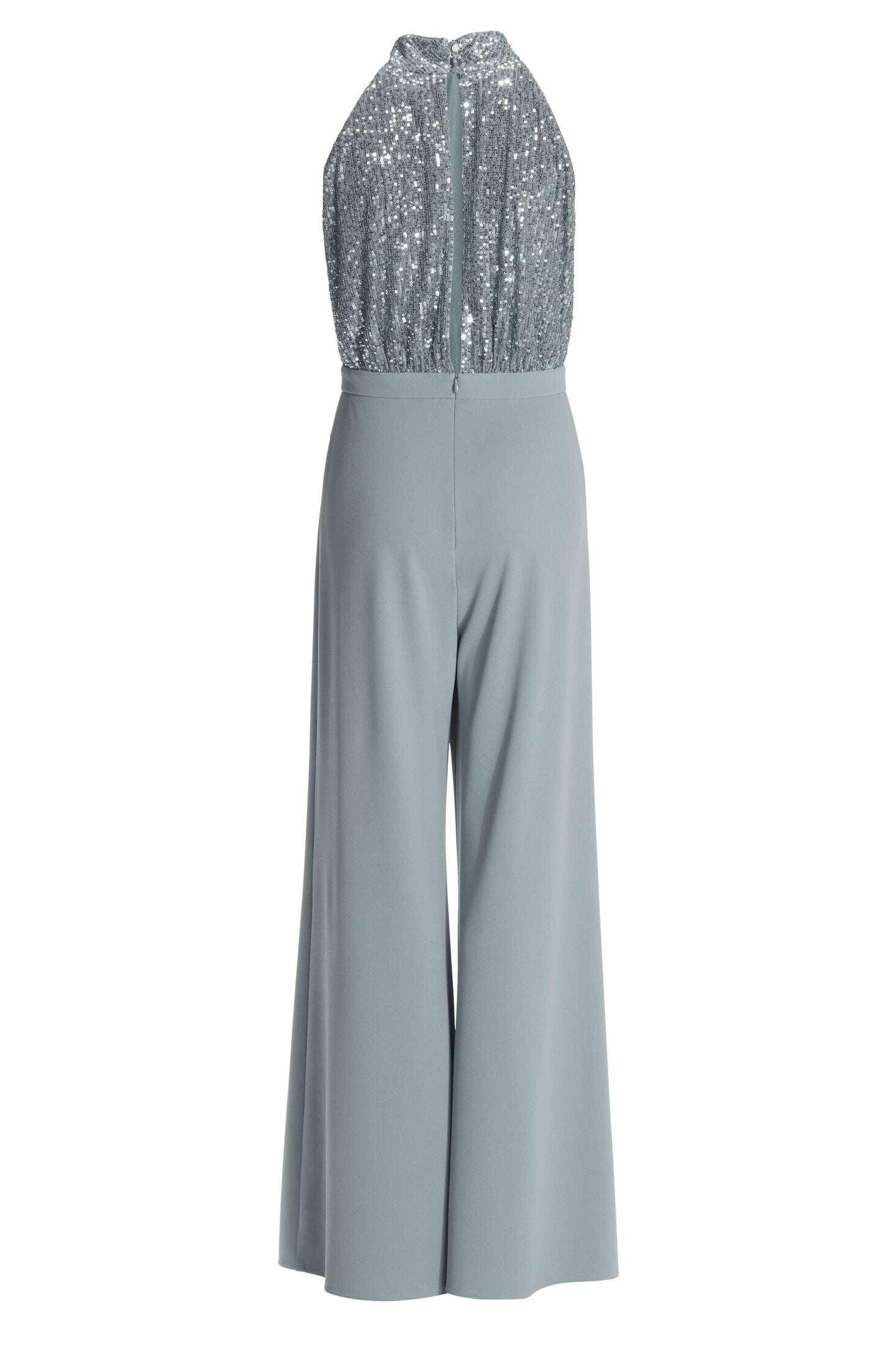Ärmelloser Jumpsuit mit Schluppenblusen Top aus elastischer Paillette