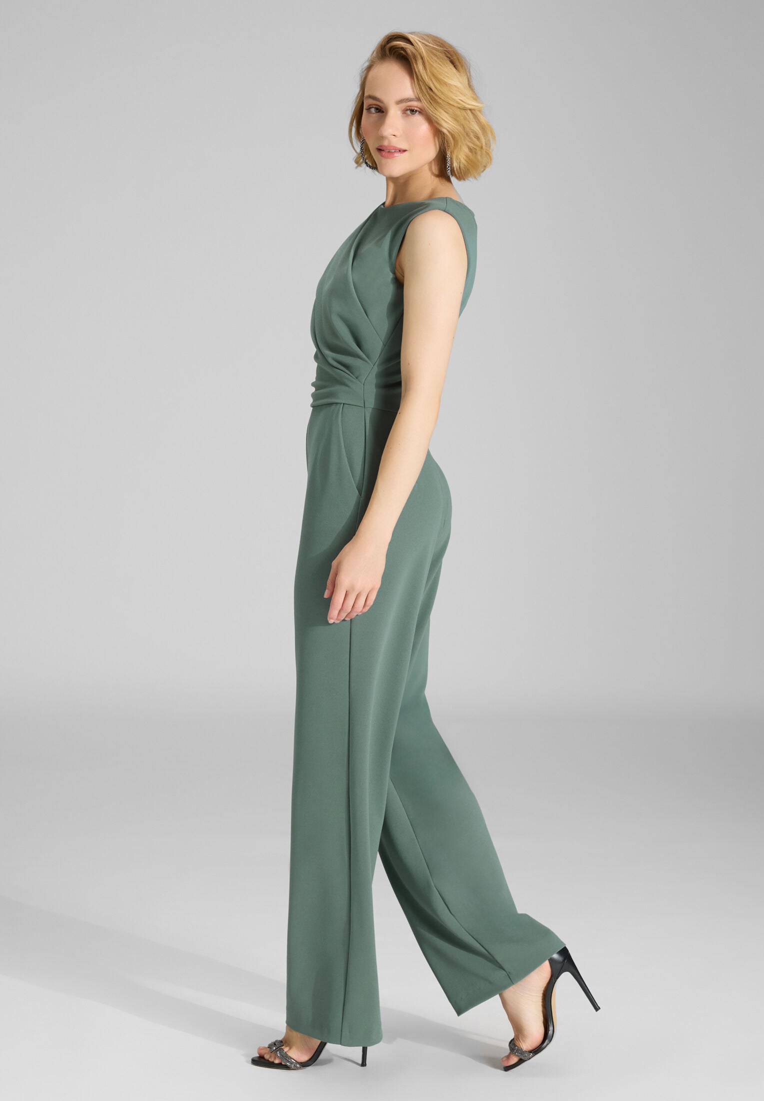 Jumpsuit aus Crepe Jersey mit Drapierung