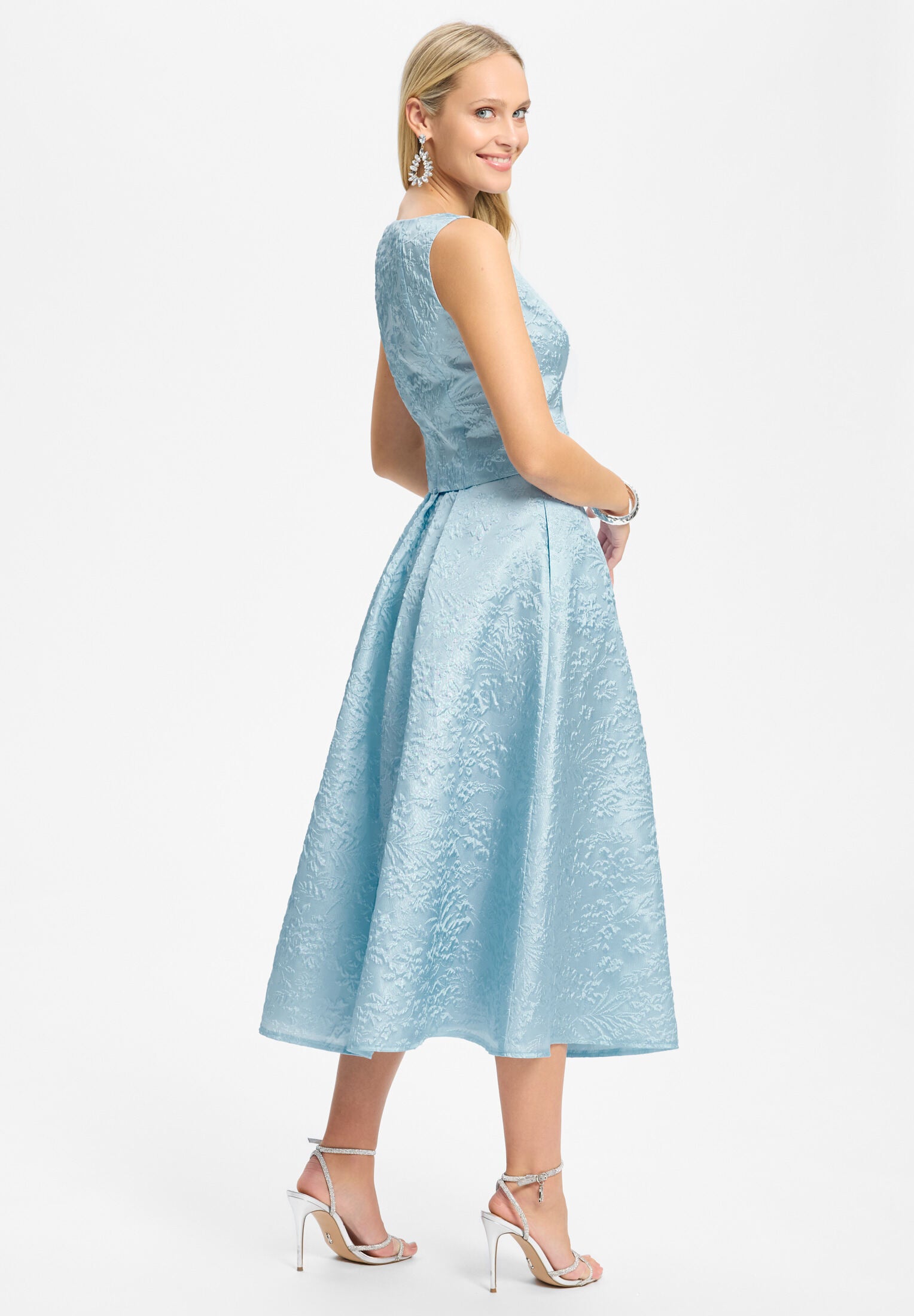 Ärmelloses Oberteil aus Jacquard mit V-Ausschnitt