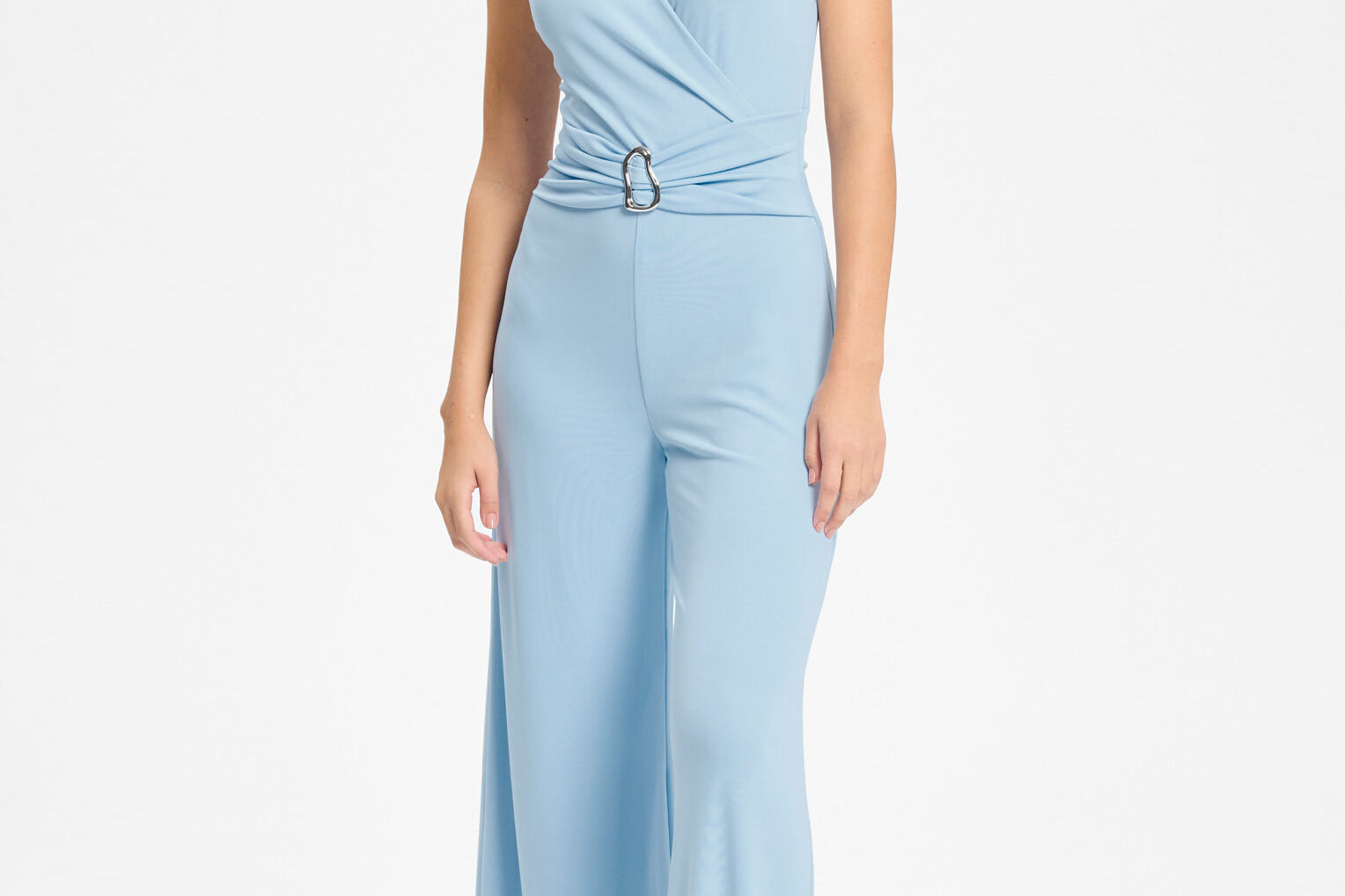 Jumpsuit aus Jersey mit Zierschnalle baby blue