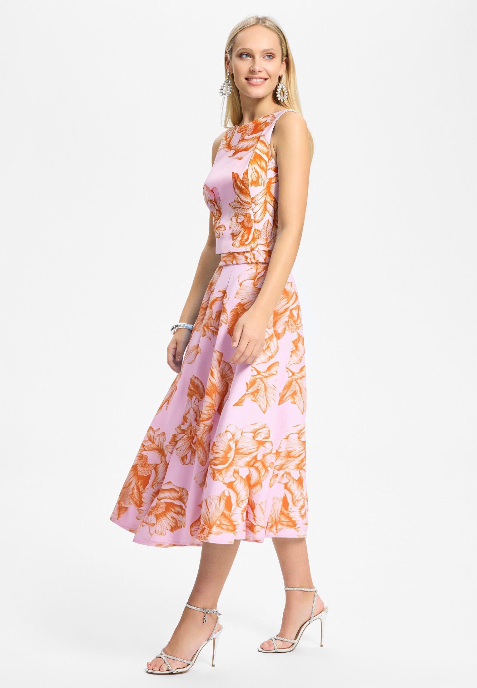 Top aus bedrucktem Twill