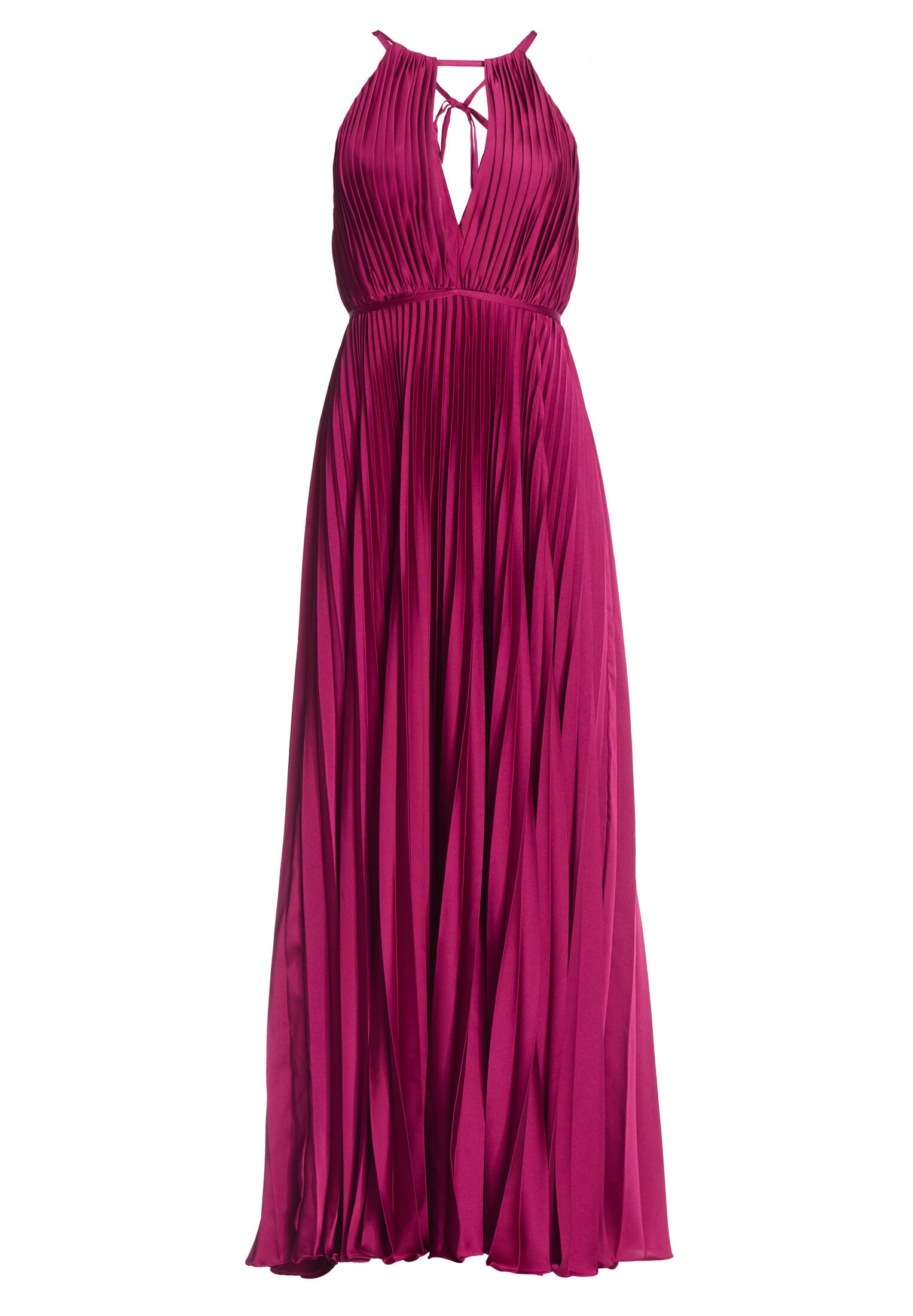 Bodenlanges Plisseékleid aus Satin