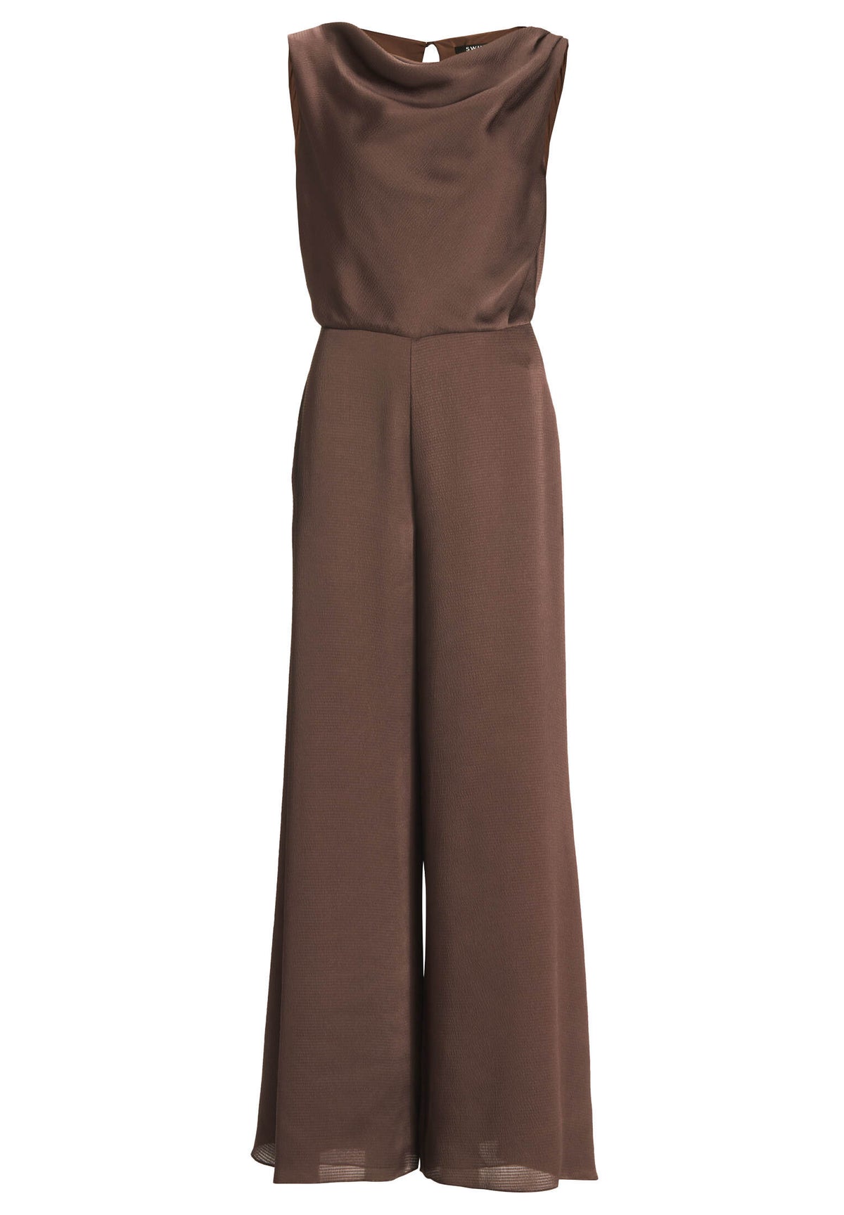 Jumpsuit aus Satin mit Wasserfallausschnitt