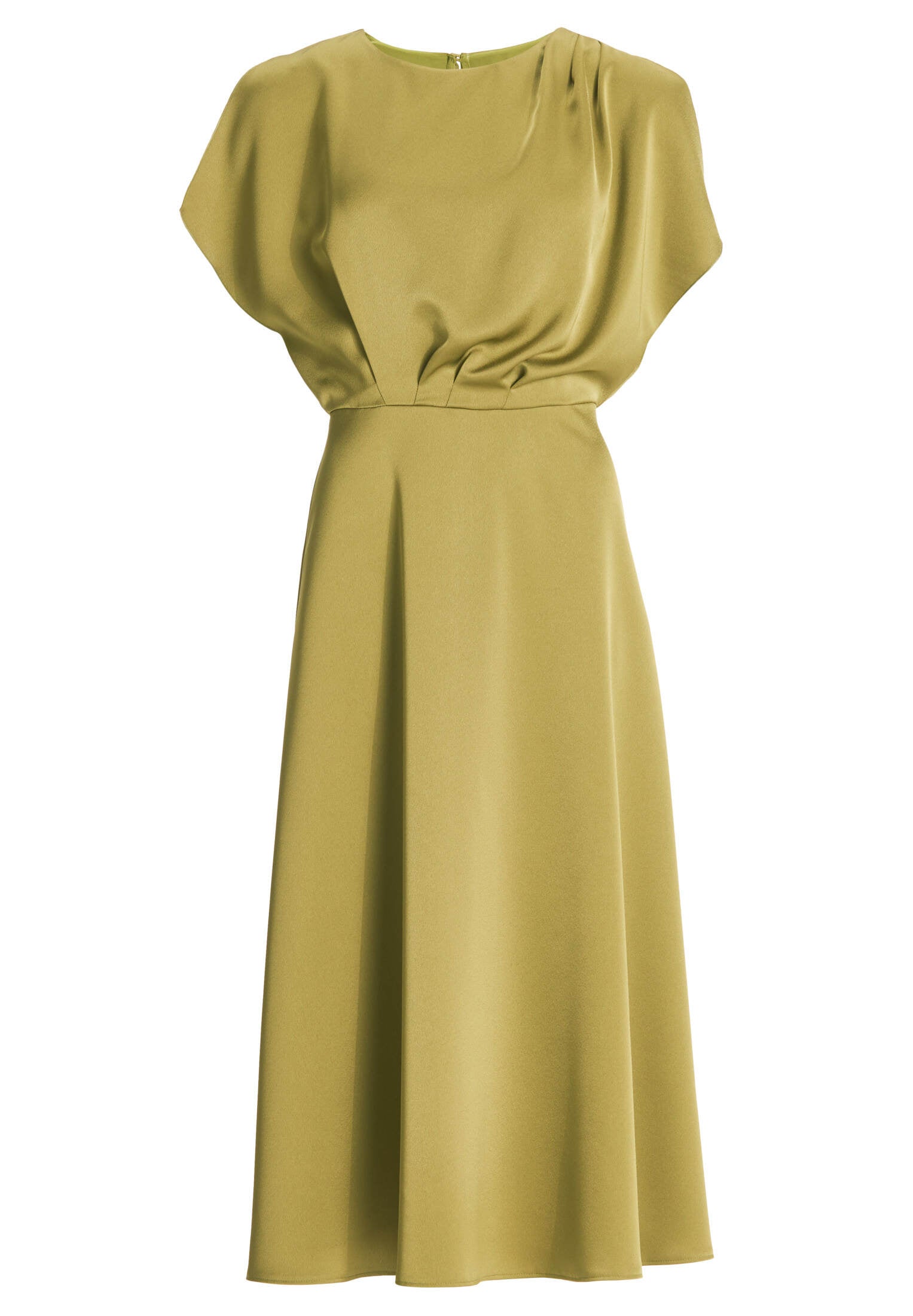 Cocktailkleid aus Satin mit geschlitzten Schulternähten