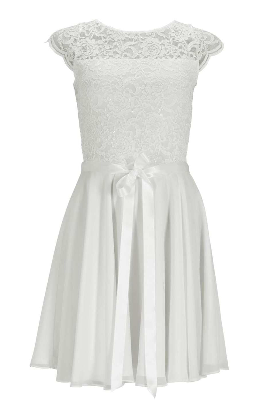 Kleid mit paillettenbesetztem Spitzenoberteil