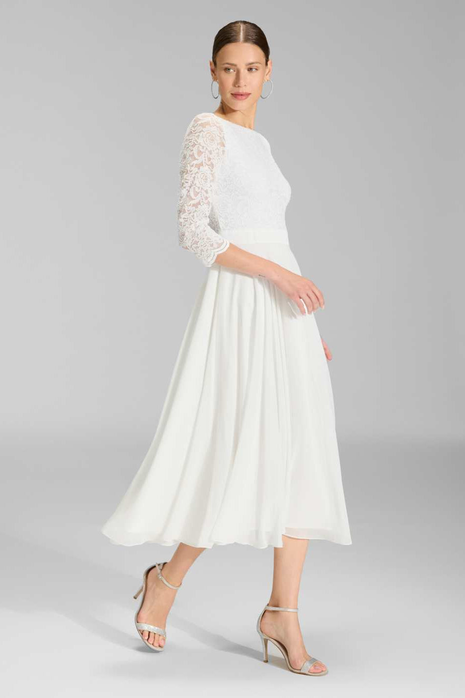 Midikleid mit fließendem Chiffon-Rock