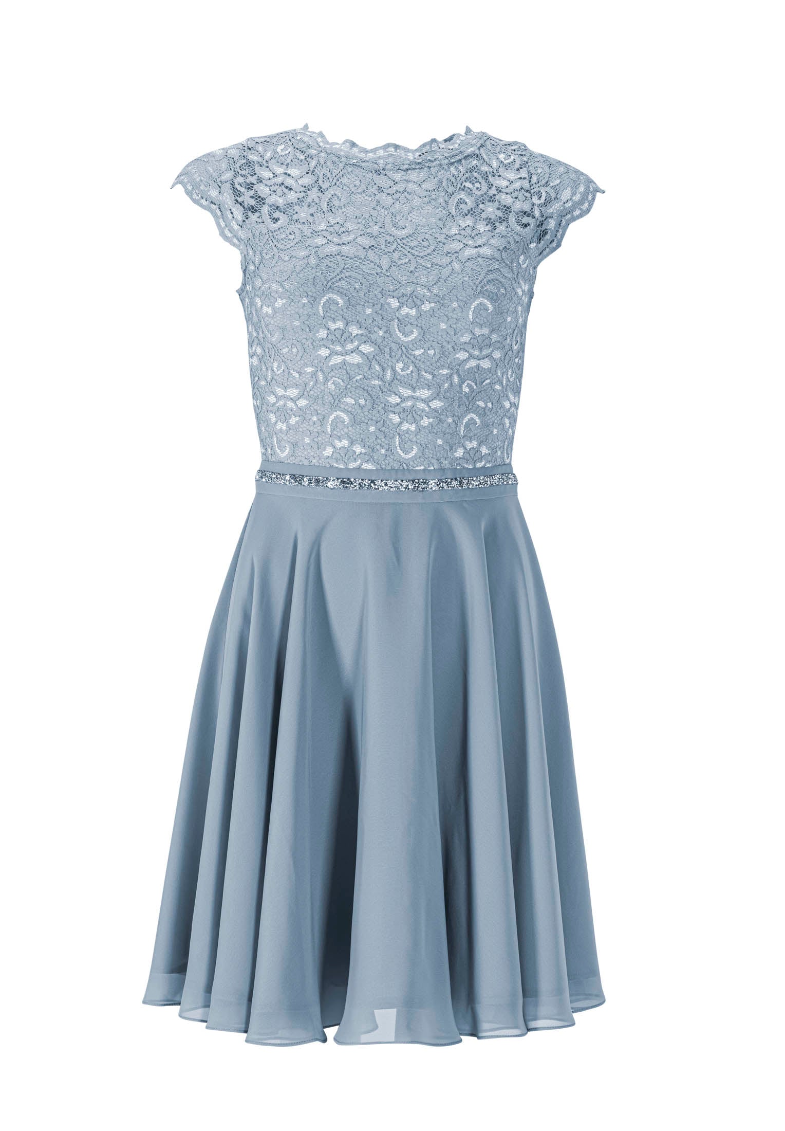 Spitzentop-Kleid mit Glitzerband