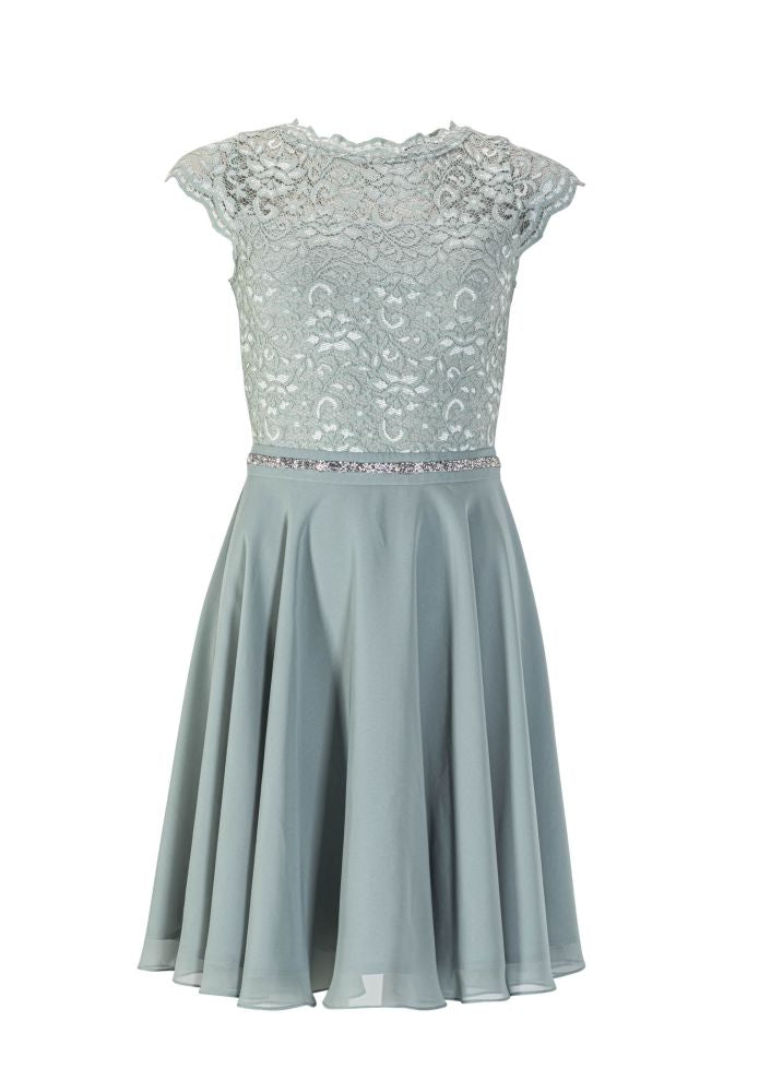 Spitzentop-Kleid mit Glitzerband