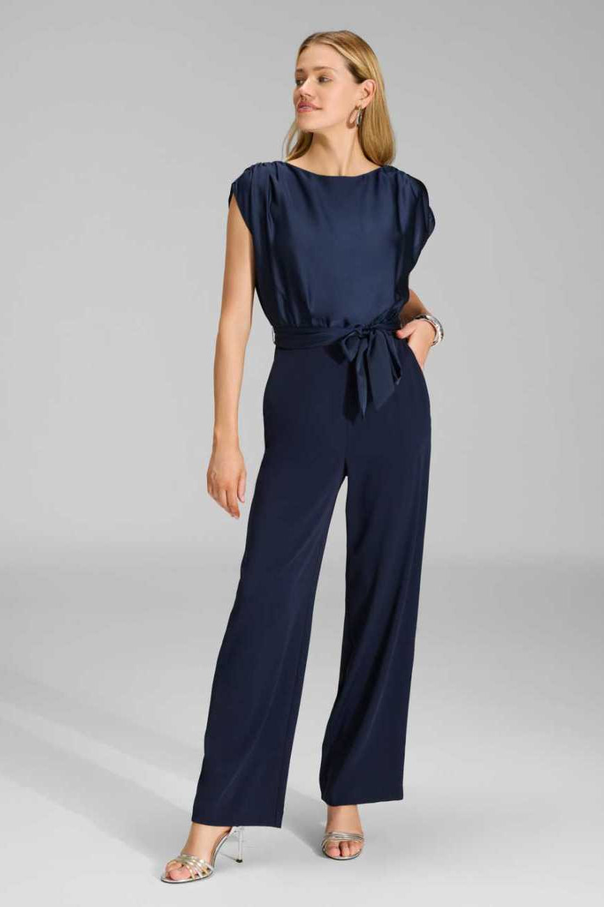 Jumpsuit mit geradem Beinschnitt navy