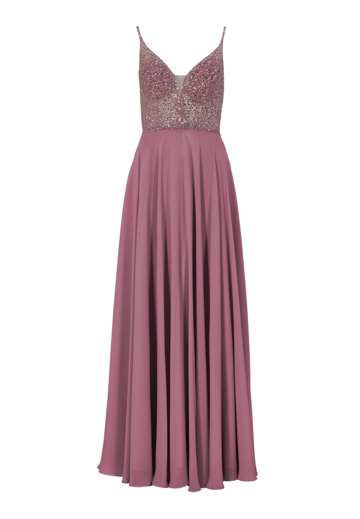 Langes paillettenbesticktes Abiball-Kleid