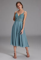 Paillettenbesticktes Cocktailkleid sea blue