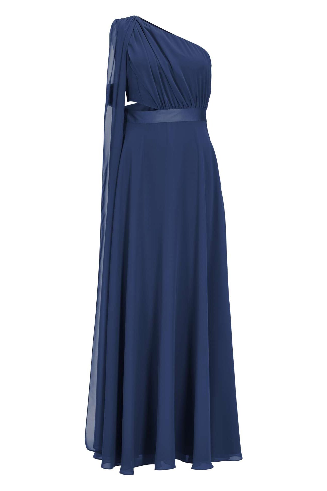 One-Shoulder-Maxikleid aus nachhaltigem Chiffon