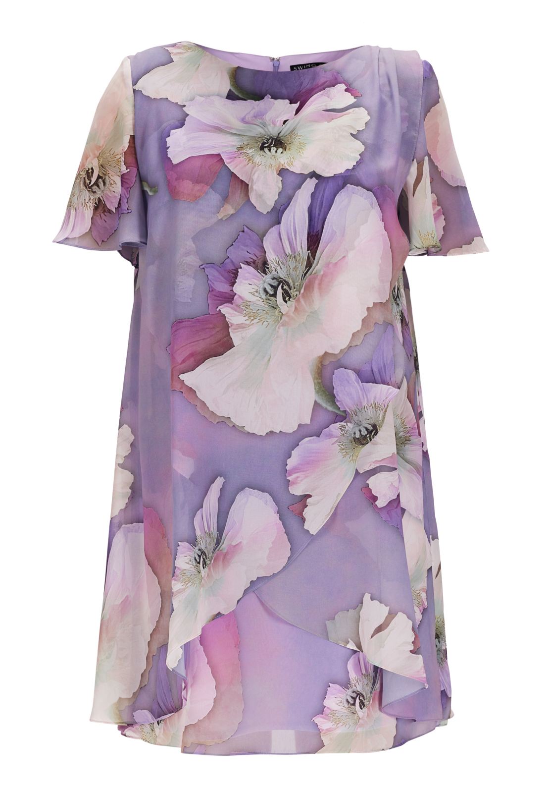 Blumig bedrucktes Chiffon-Kleid