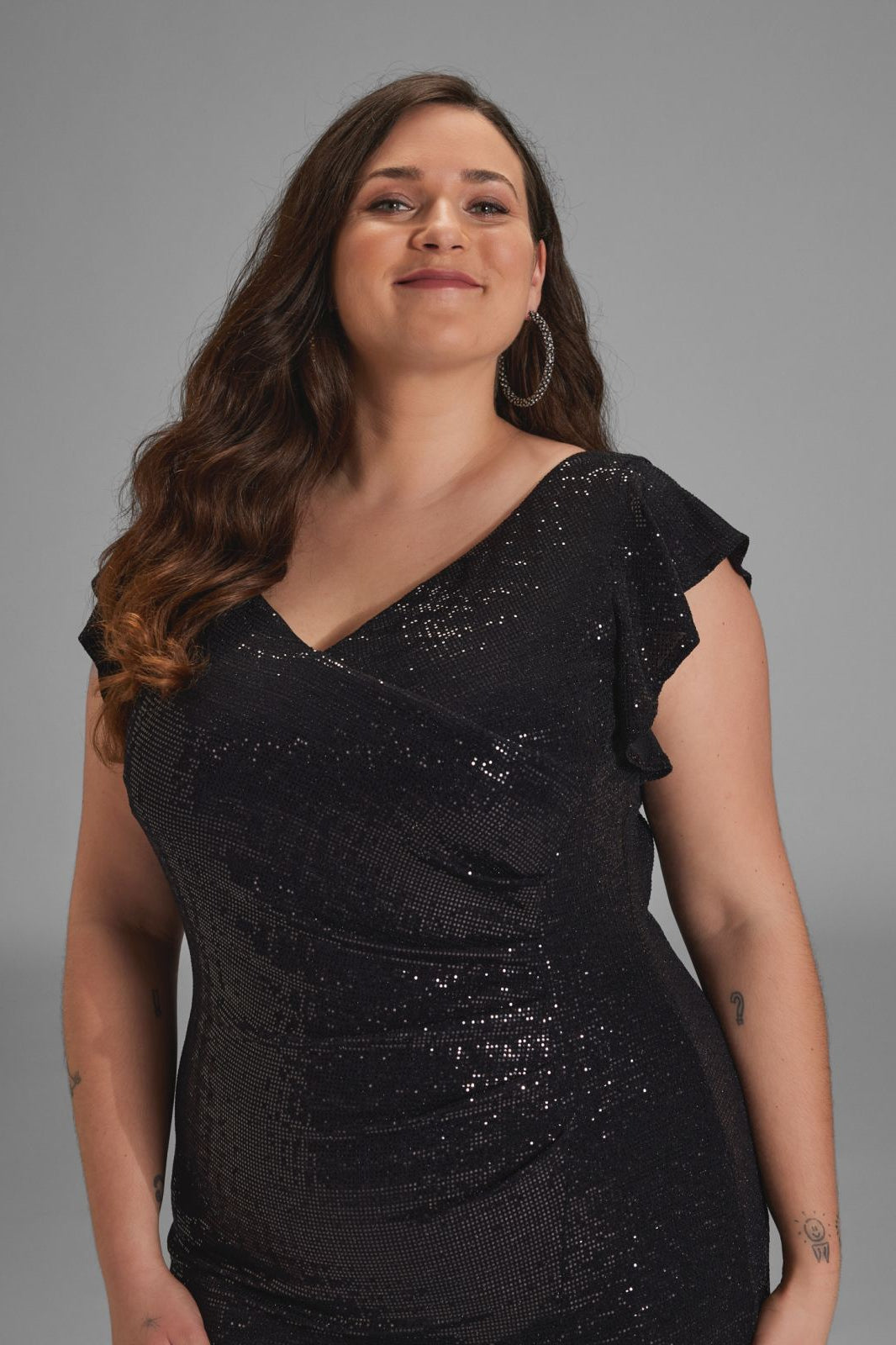 Abendkleid aus glitzerndem Jersey