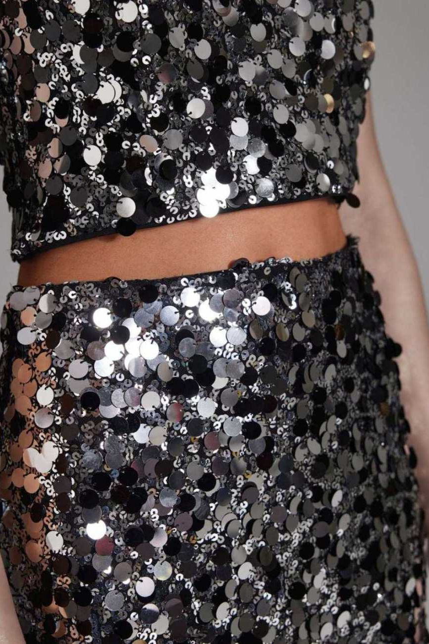 Bleistiftrock mit großen Pailletten