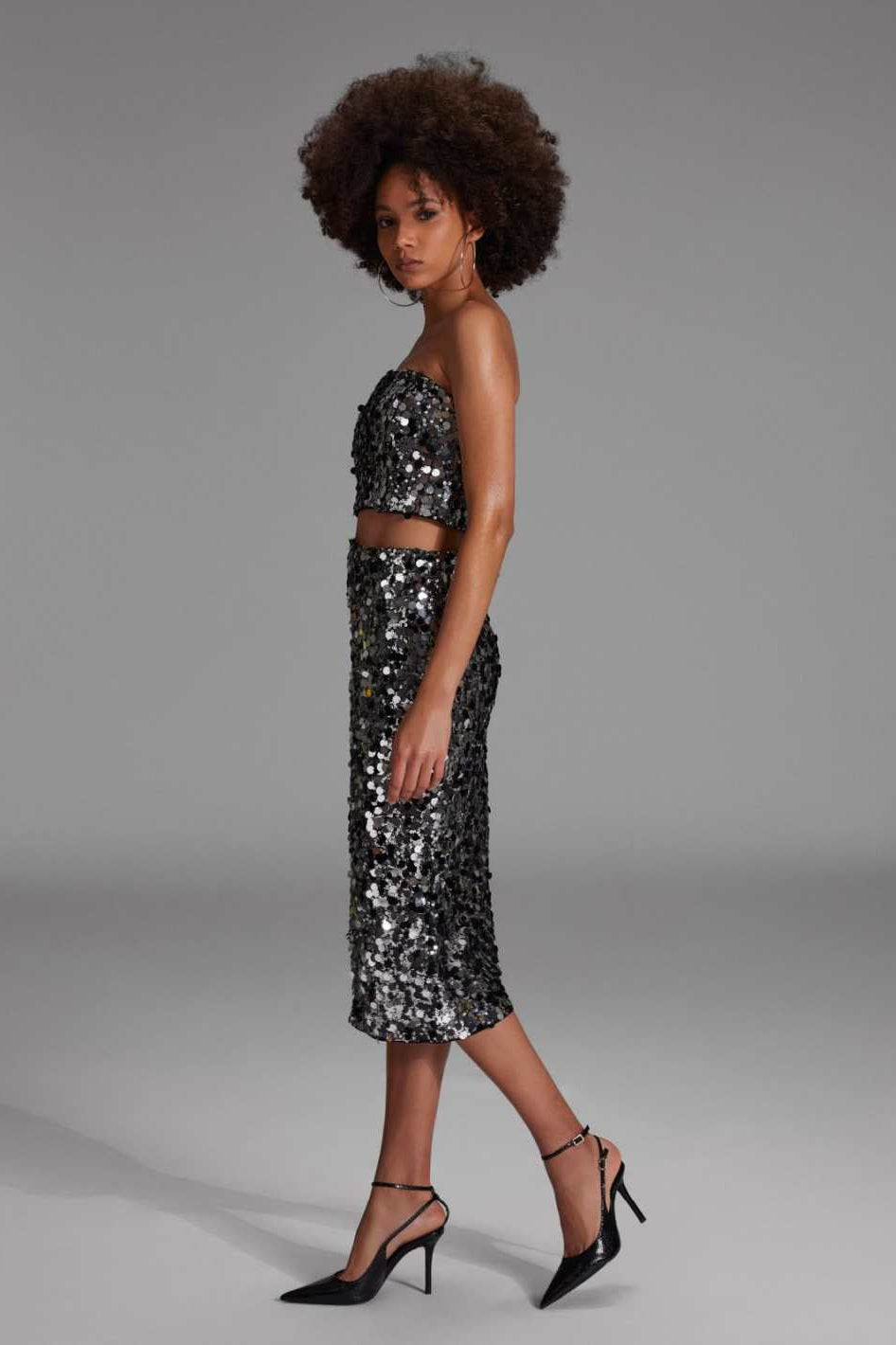 Bleistiftrock mit großen Pailletten