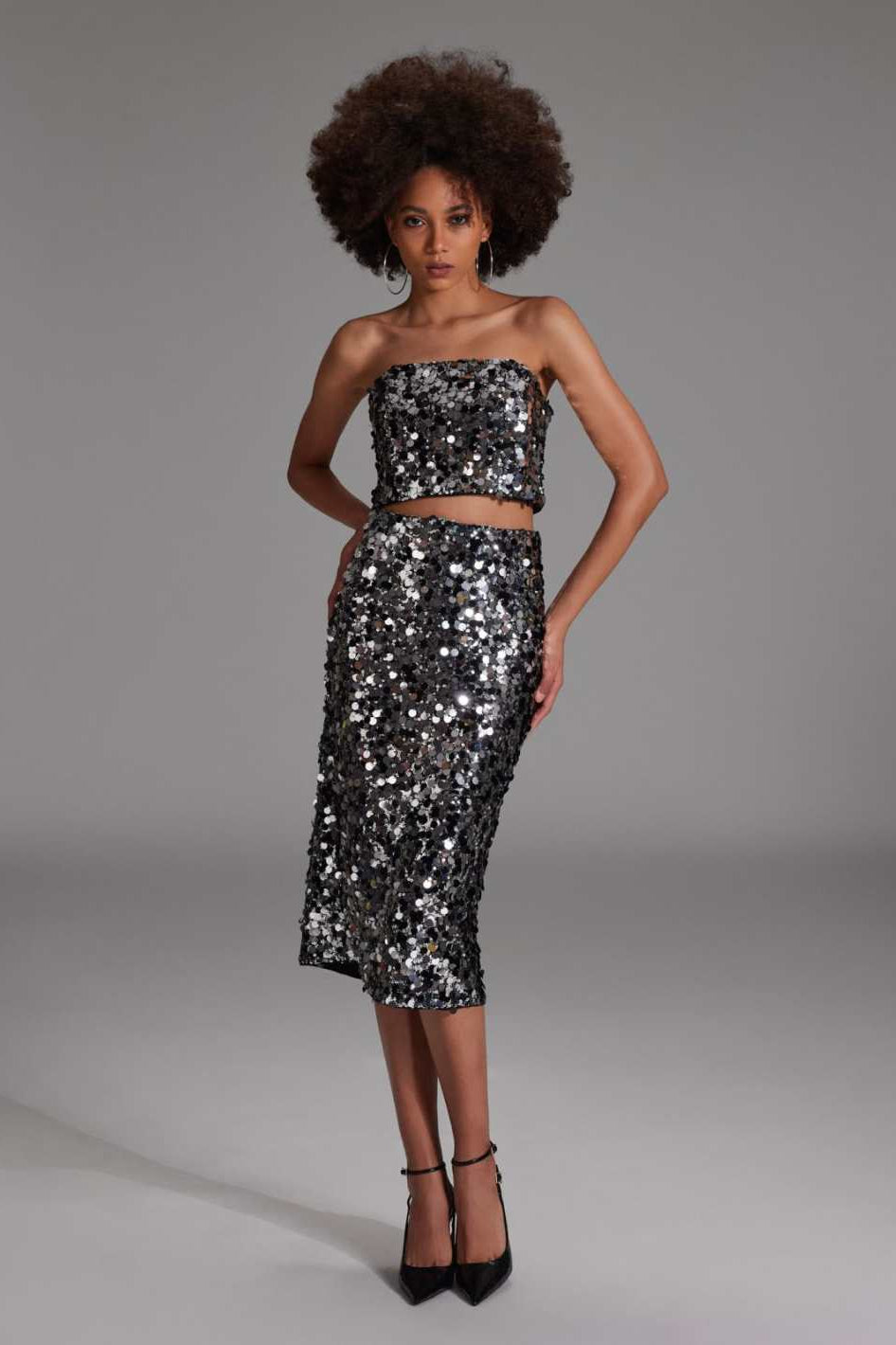 Bralette Oberteil mit großen Pailletten titan grey