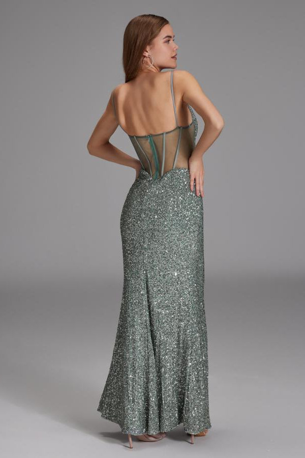 Slipdress mit transparenter Rückenpartie