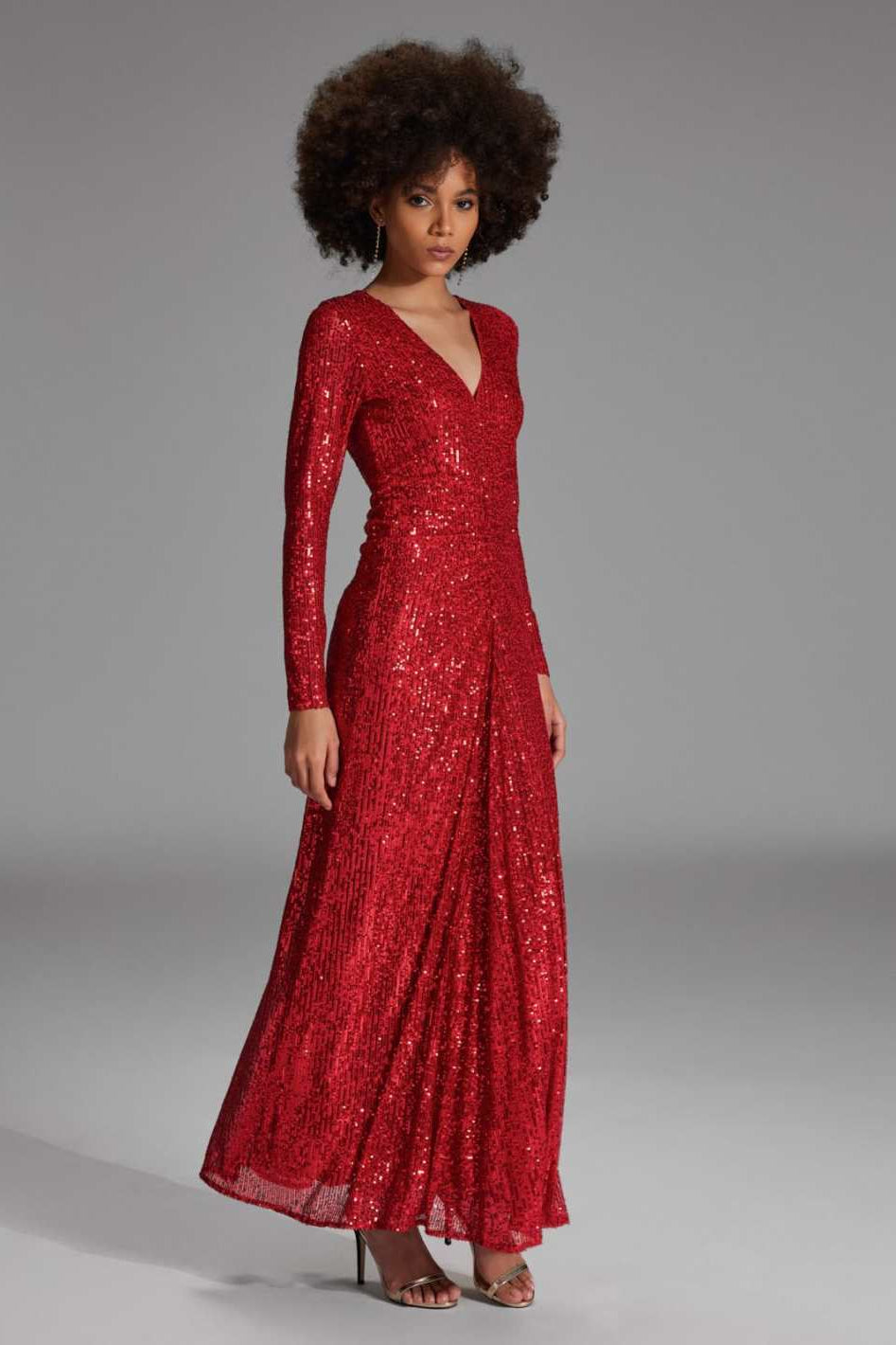 Abendkleid aus elastischem Paillettenstoff