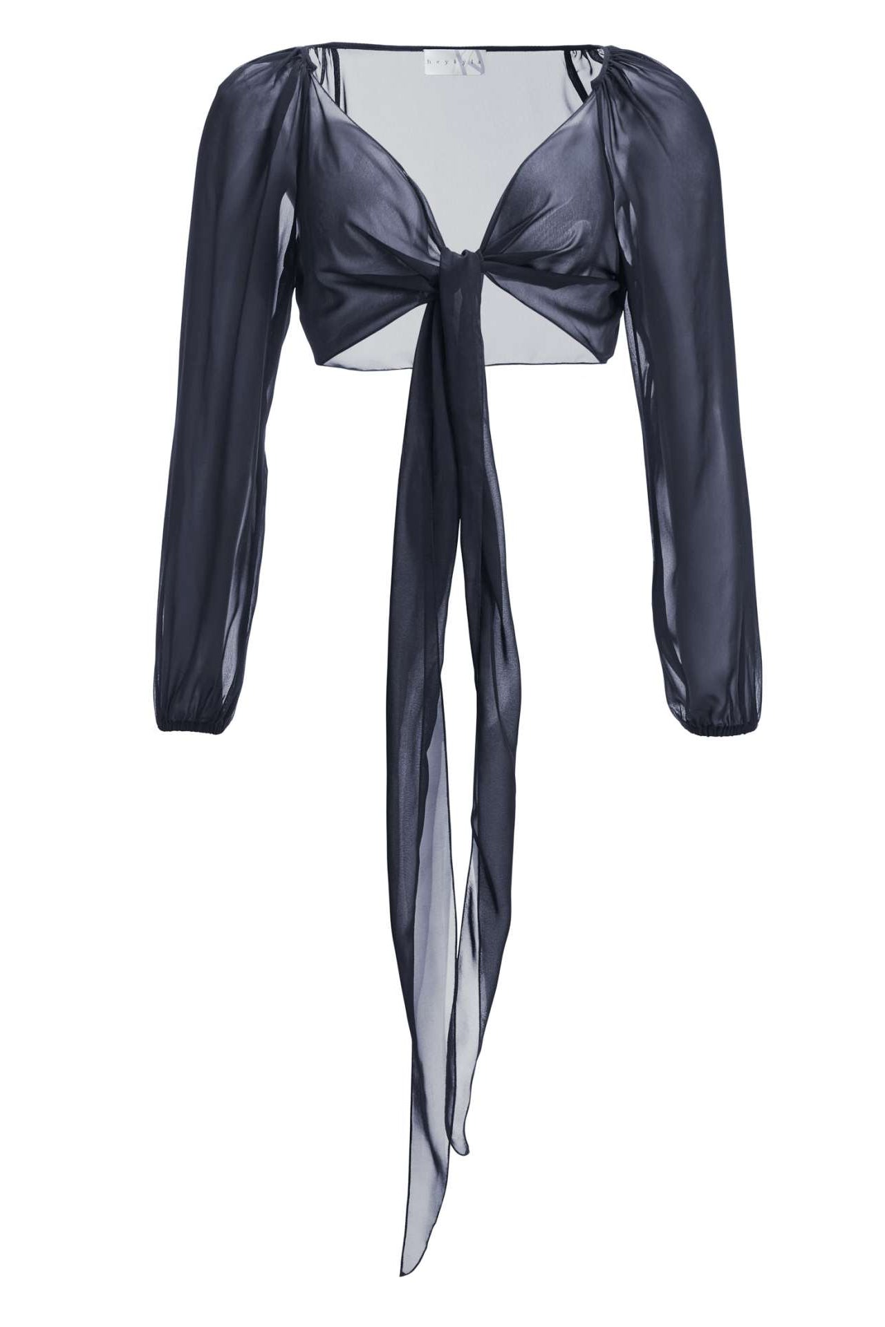 Wickelbolero mit langen Ärmeln