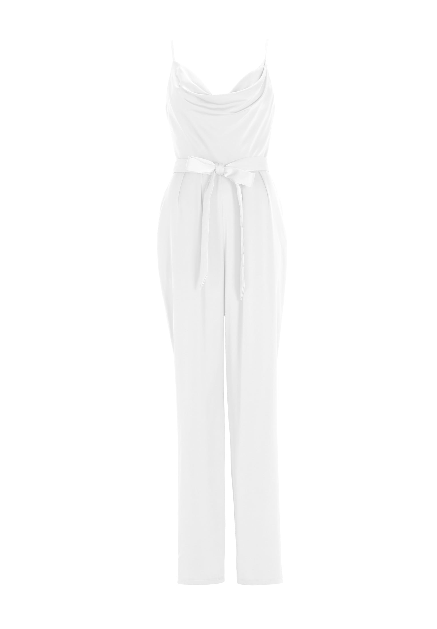 Satin Jumpsuit mit Bindegürtel