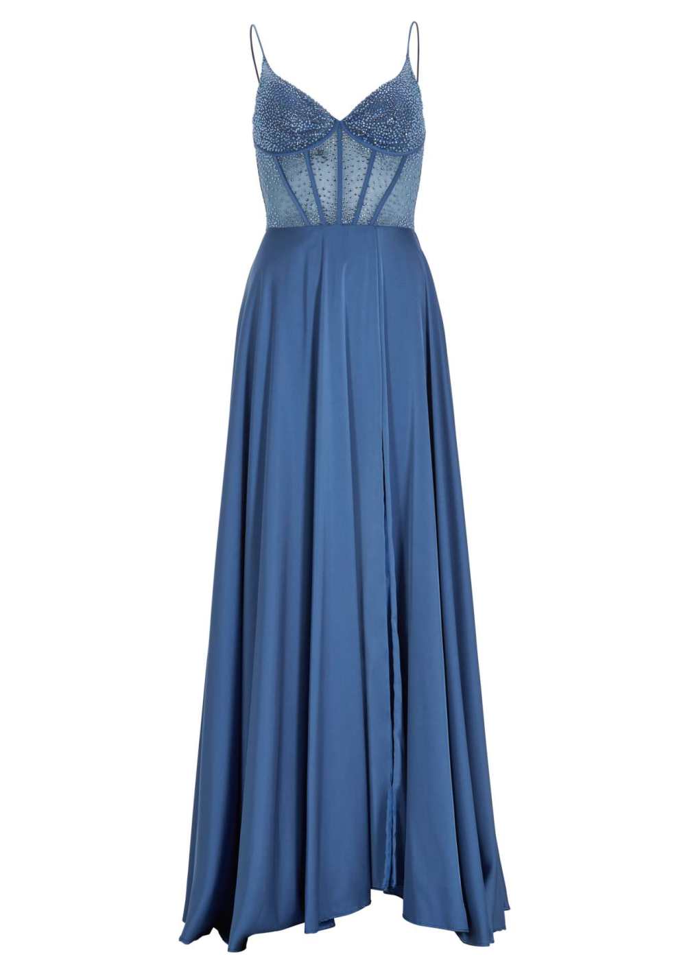 Abendkleid mit Corsagentop und feinen Ziersteinen