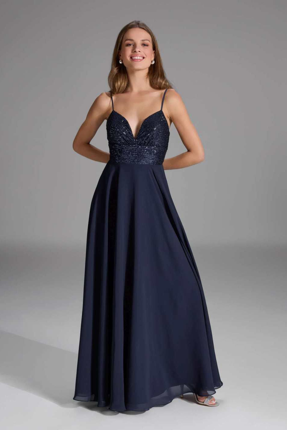 Abendkleid mit Schnür-Oberteil aus Paillette