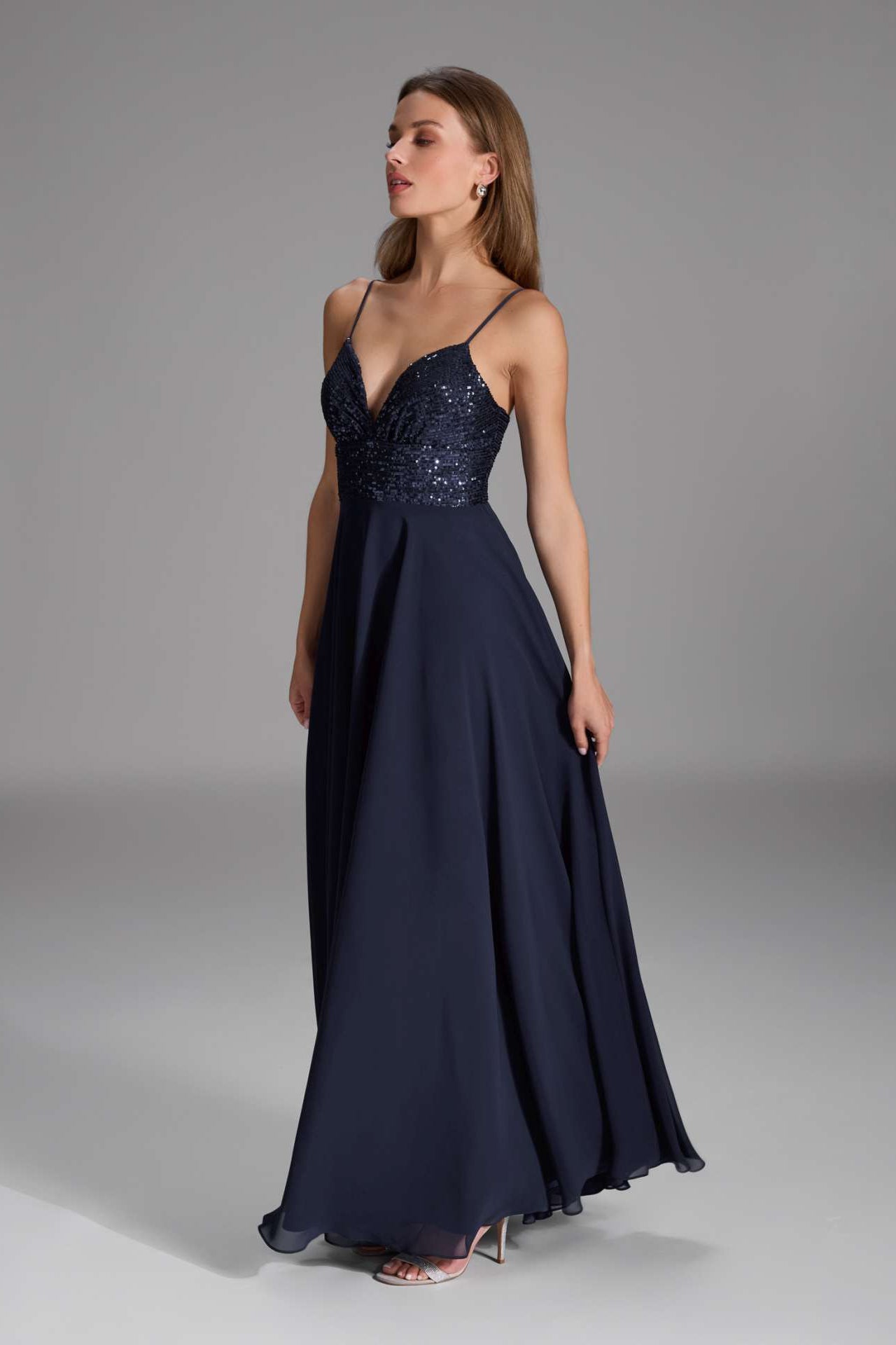 Abendkleid mit Schnür-Oberteil aus Paillette