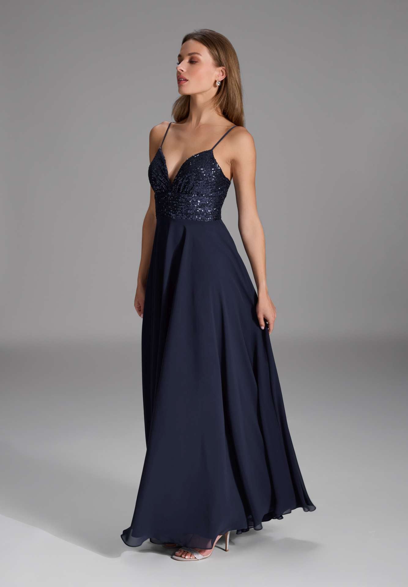 Abendkleid mit Schnür-Oberteil aus Paillette