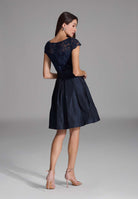 Cocktailkleid aus Taft und Spitze