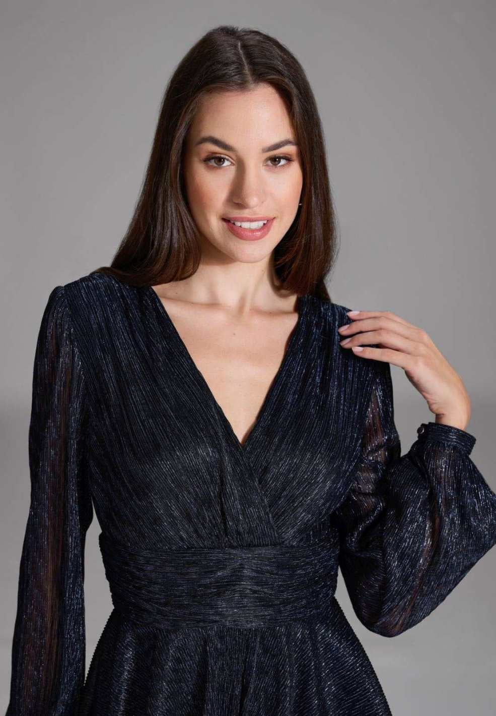 Kurzes Cocktailkleid aus Plissee Jersey