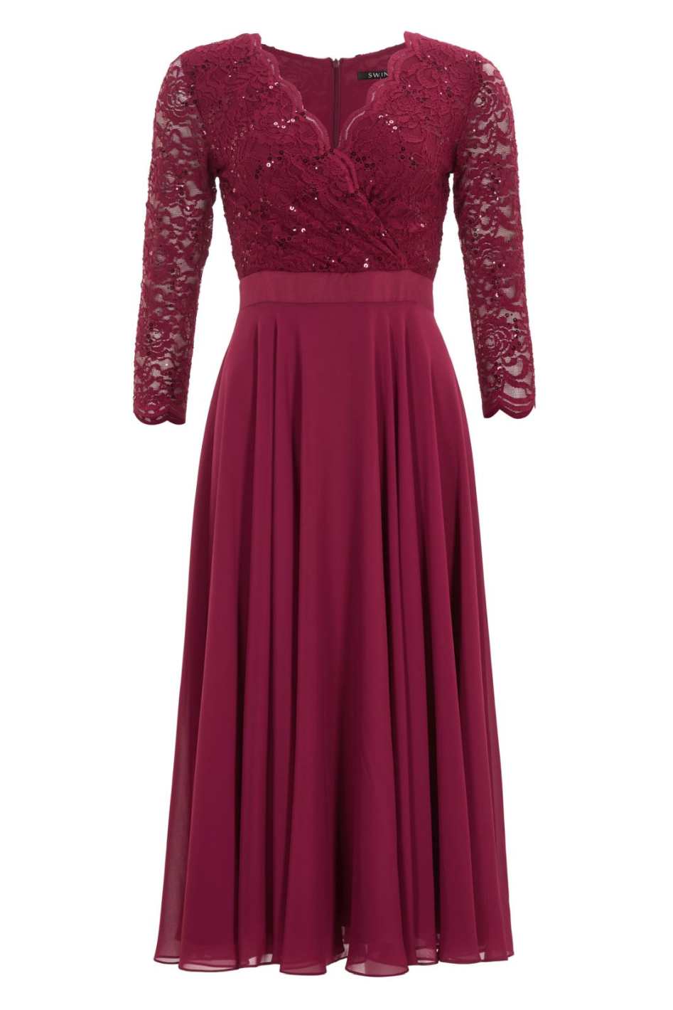 Cocktailkleid aus Material-Mix