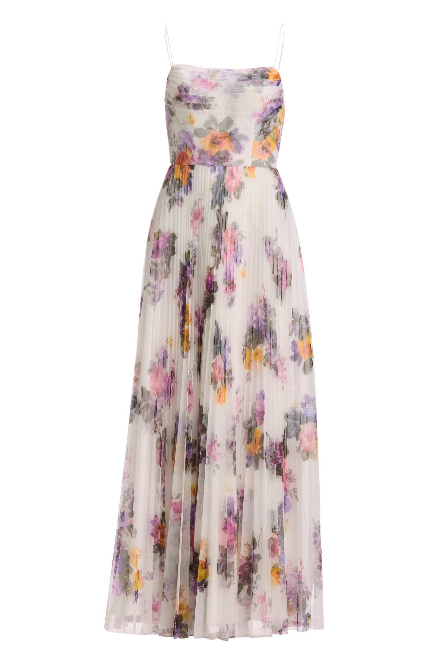 Printkleid mit plissiertem Rock