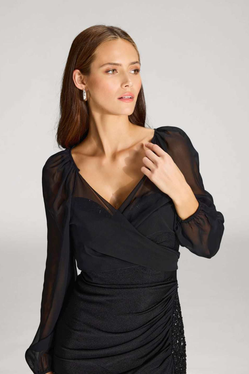 Wickelbolero mit langen Ärmeln