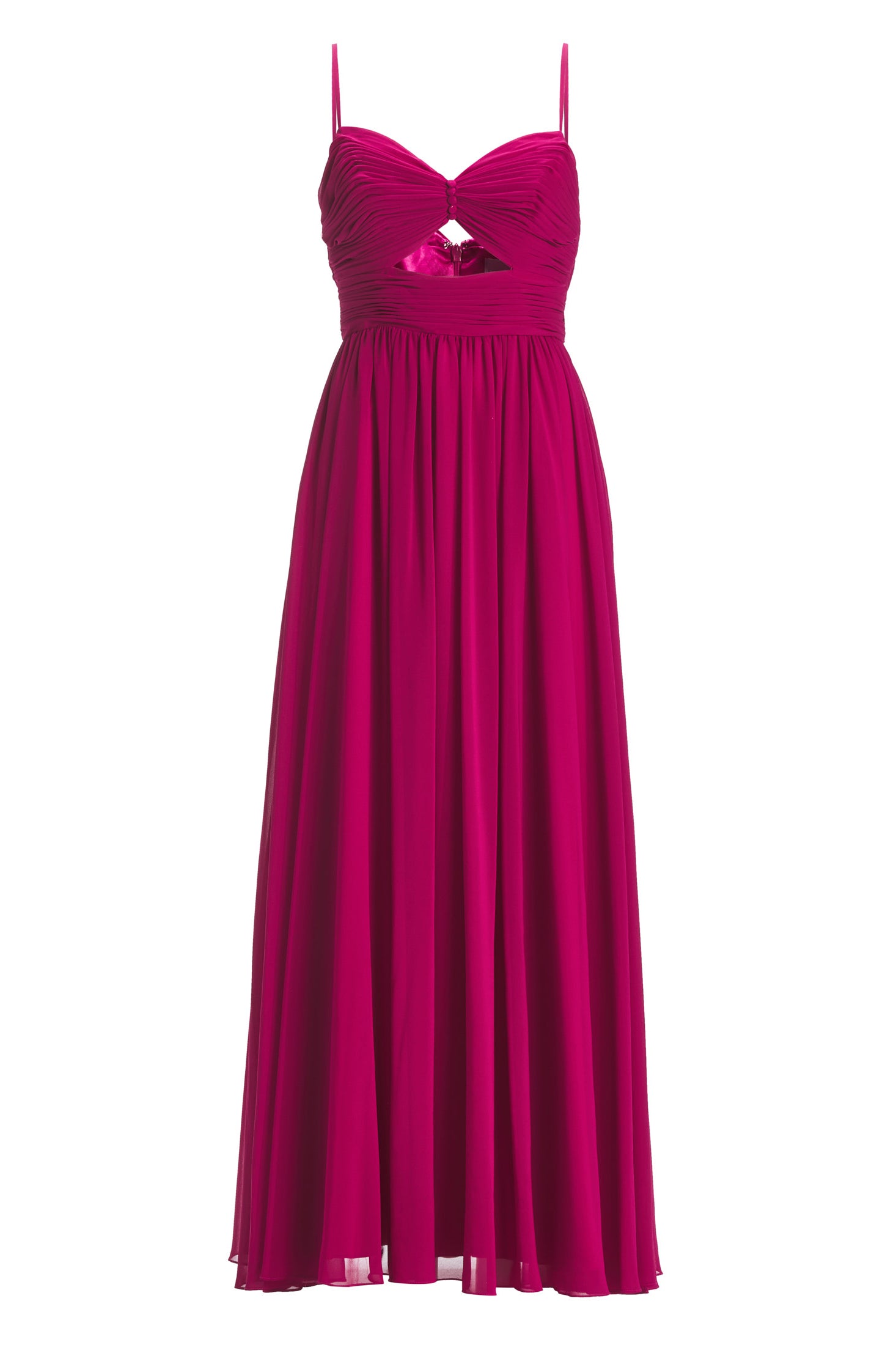 Chiffonkleid mit Cut-Out Detail und feiner Raffung