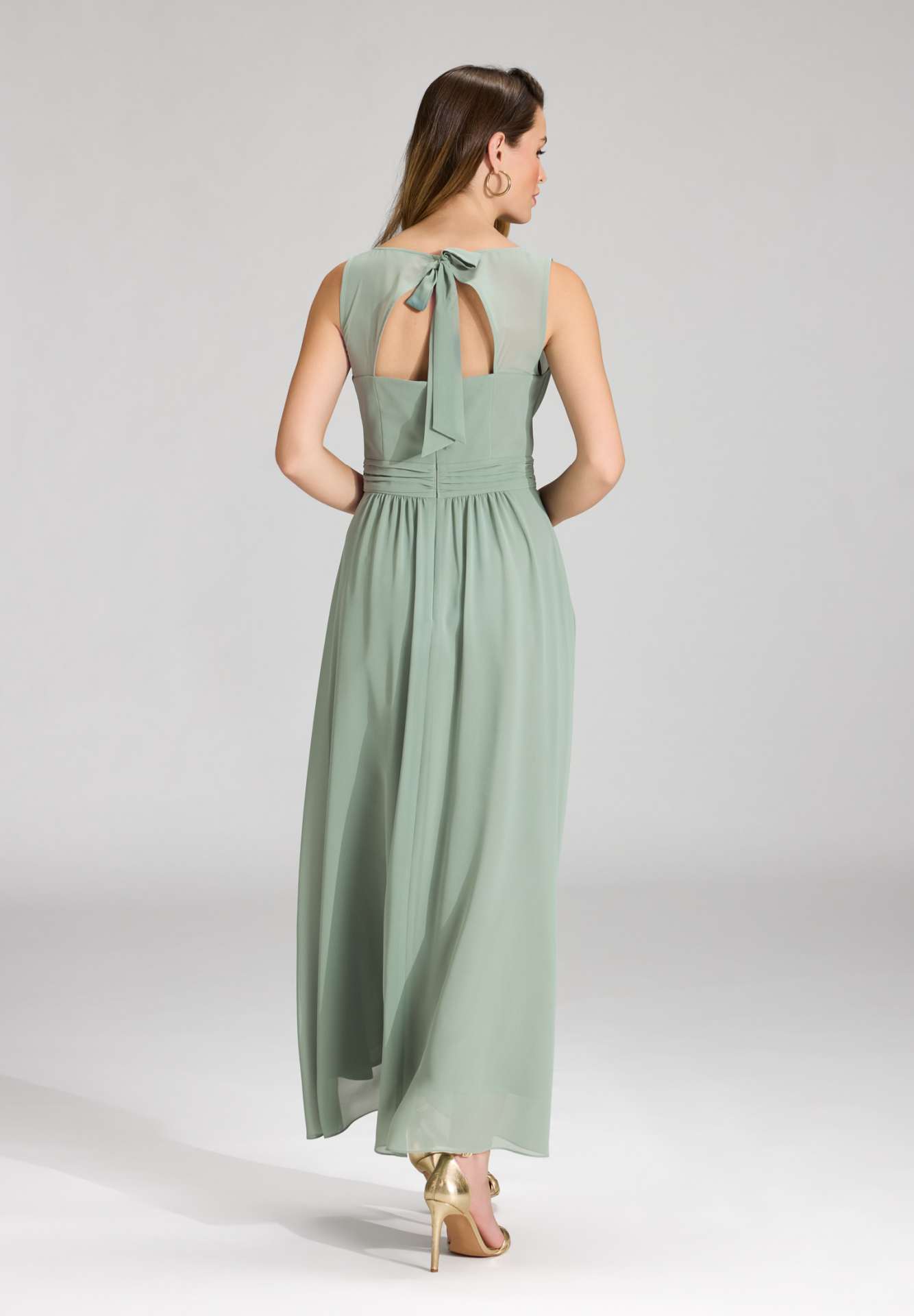 Abendkleid aus Chiffon mit Vokuhila Saum