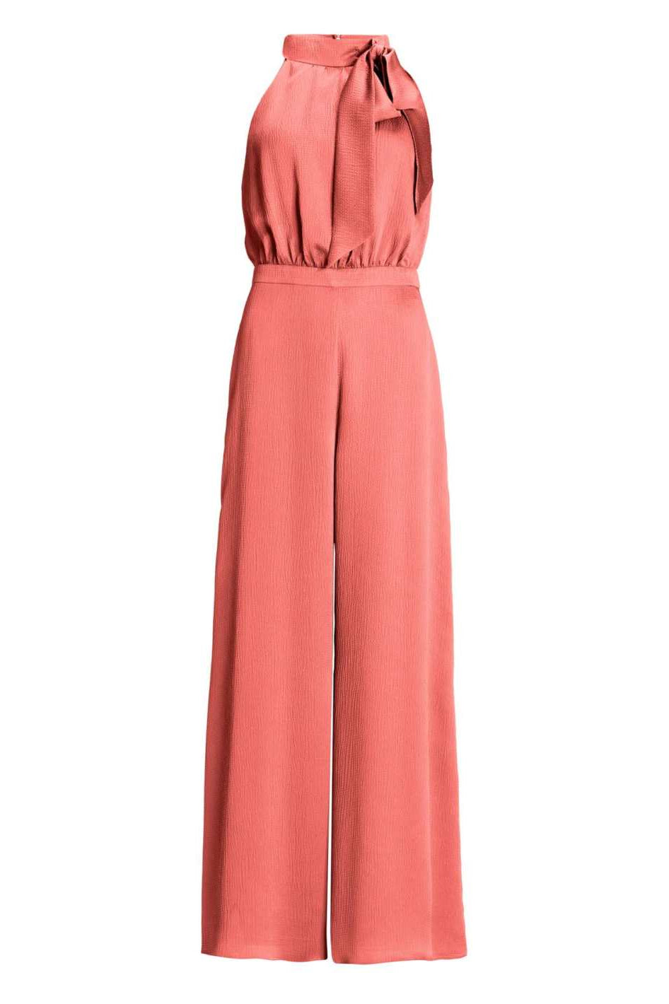 Jumpsuit mit Schluppe aus gehämmertem Satin