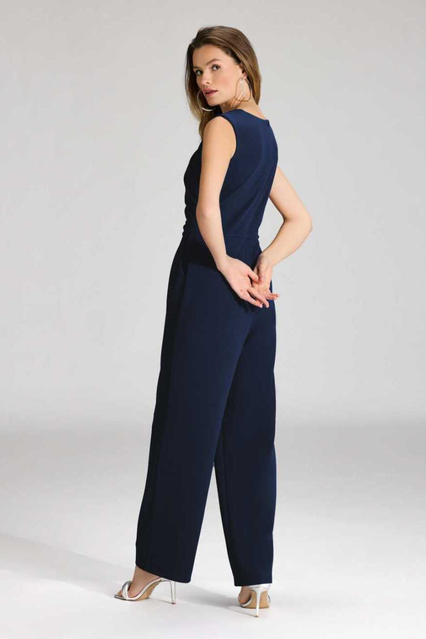 Jumpsuit aus Crepe Jersey mit Drapierung