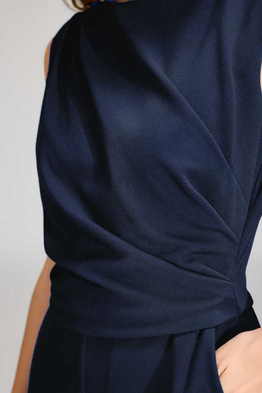 Jumpsuit aus Crepe Jersey mit Drapierung