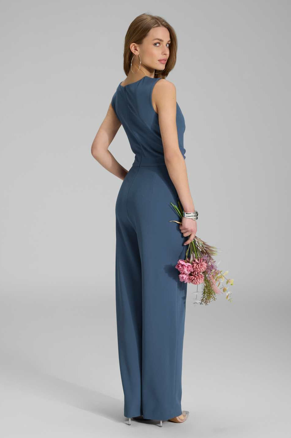 Jumpsuit aus Crepe Jersey mit Drapierung