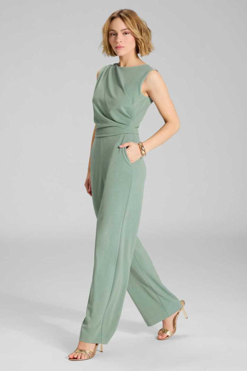 Jumpsuit aus Crepe Jersey mit Drapierung