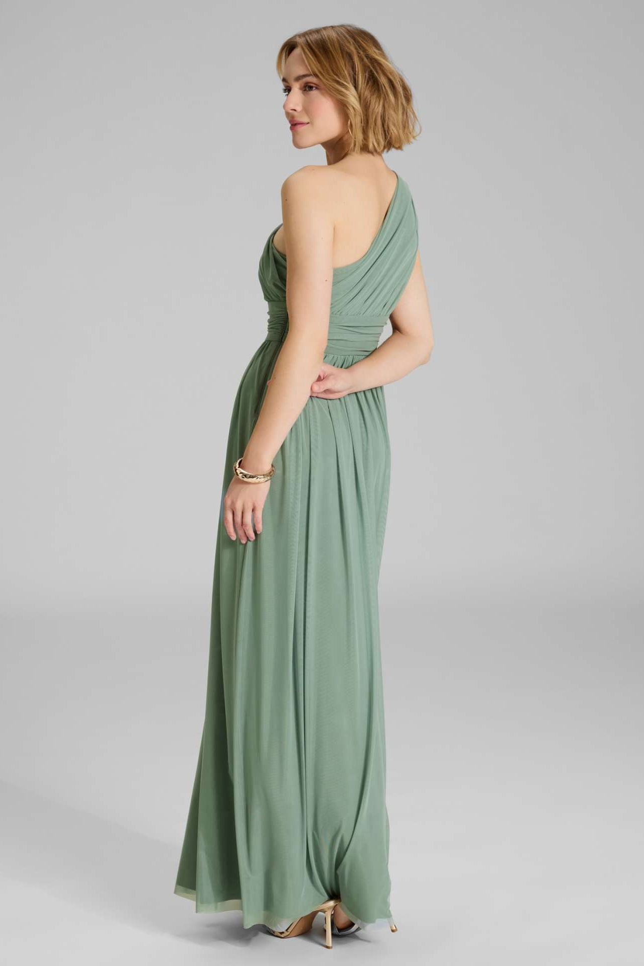 Abendkleid One Shoulder aus Mesh