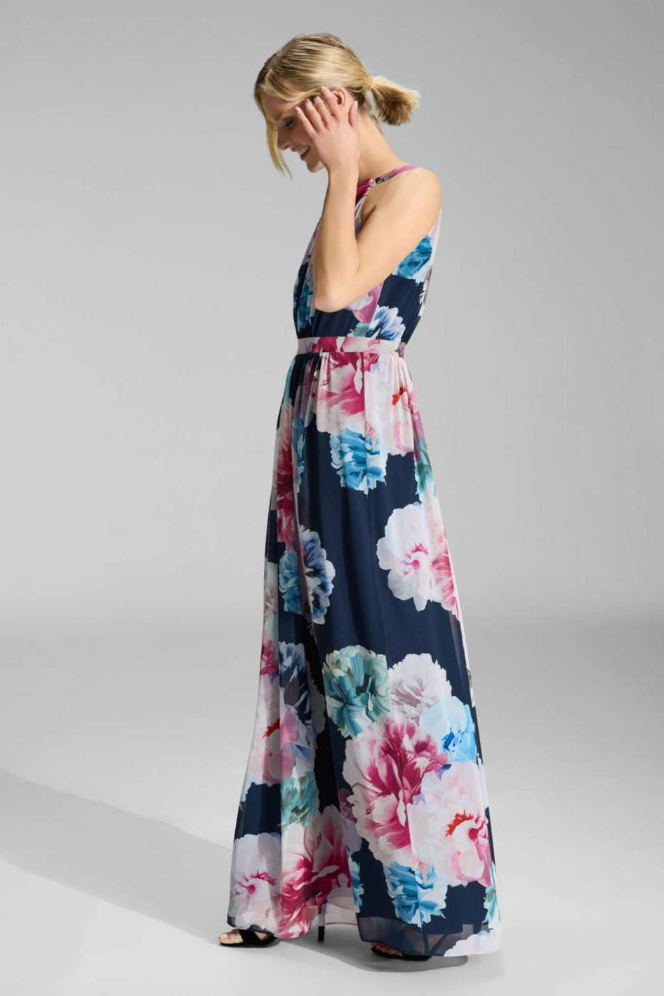 Abendkleid aus bedrucktem Chiffon