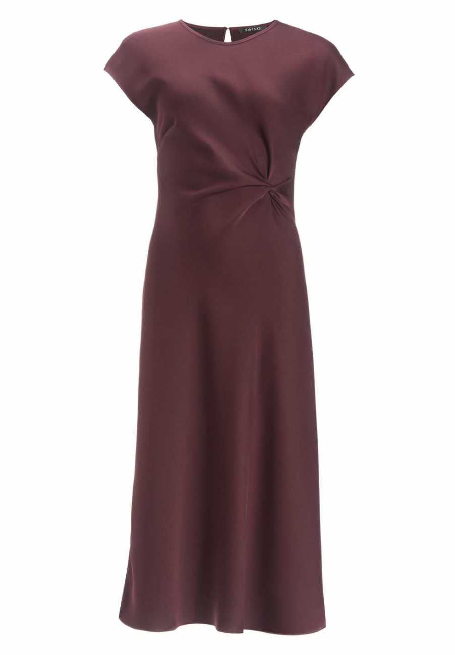 Slip Dress aus Satin mit Twist Detail