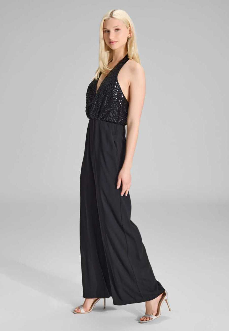 Jumpsuit mit besticktem Top aus Paillette