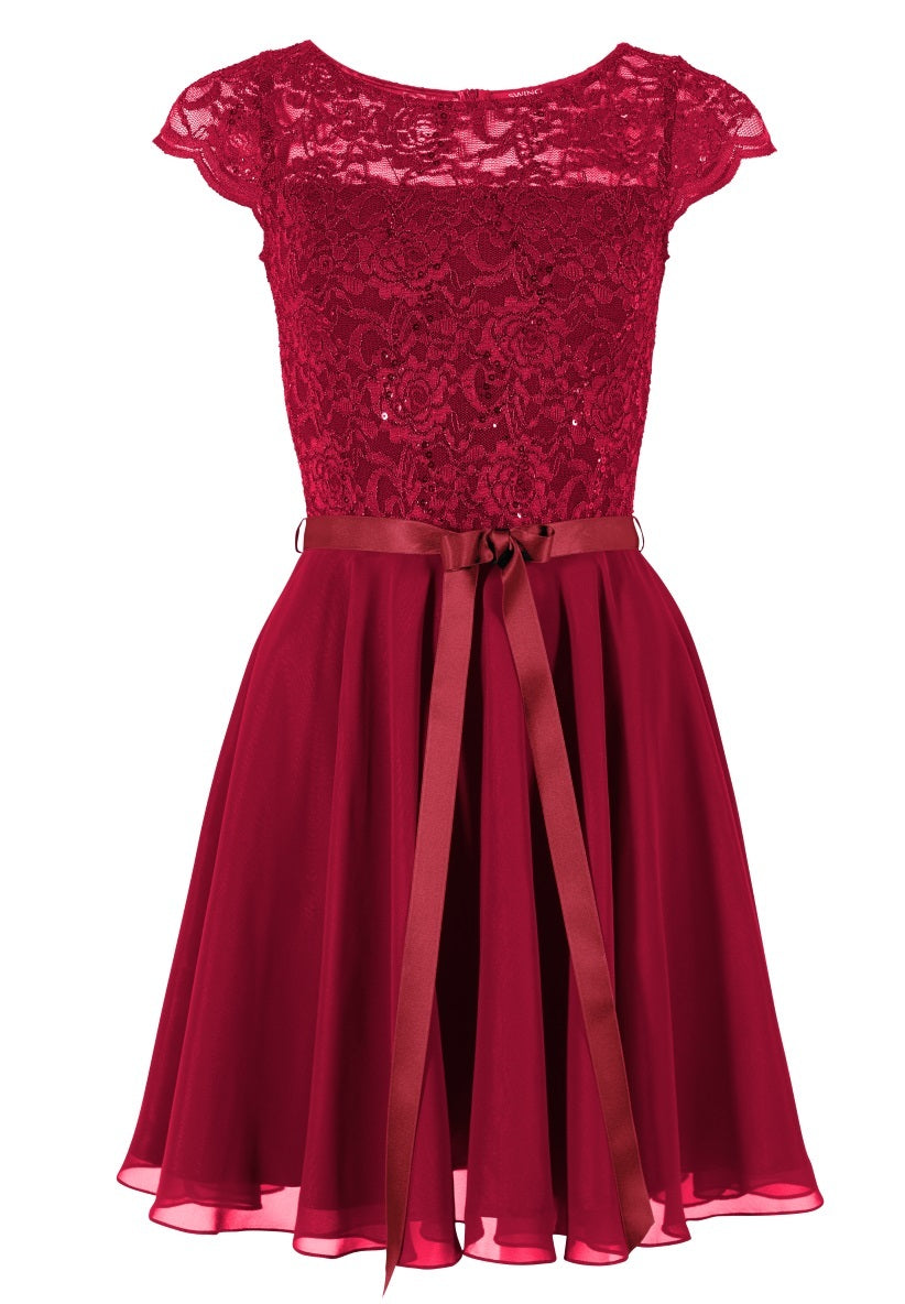 Cocktailkleid mit Spitzenoberteil und Chiffon Rock